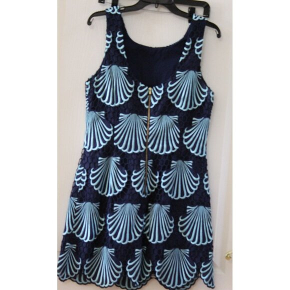 Lilly Pulitzer Delia Scalloped Hem Shells Shift Dress Size 10 - Picture 6 of 10